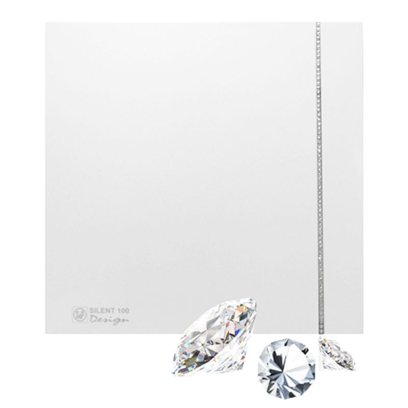 Накладной вентилятор Soler Palau SILENT-100 CZ DESIGN SWAROVSKI (белый)