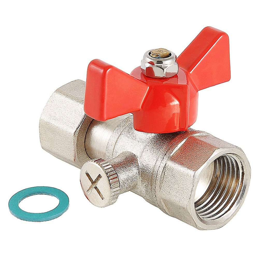 Кран шар. Valtec VT.807.N.0404 для подключения манометра ВР 1/2