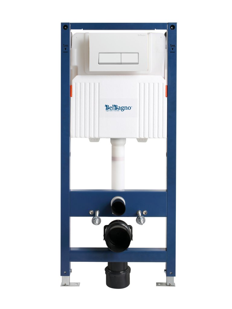 Инсталляция для подвесного унитаза BelBagno BB-101-M-BR (цвет клавиши белый)