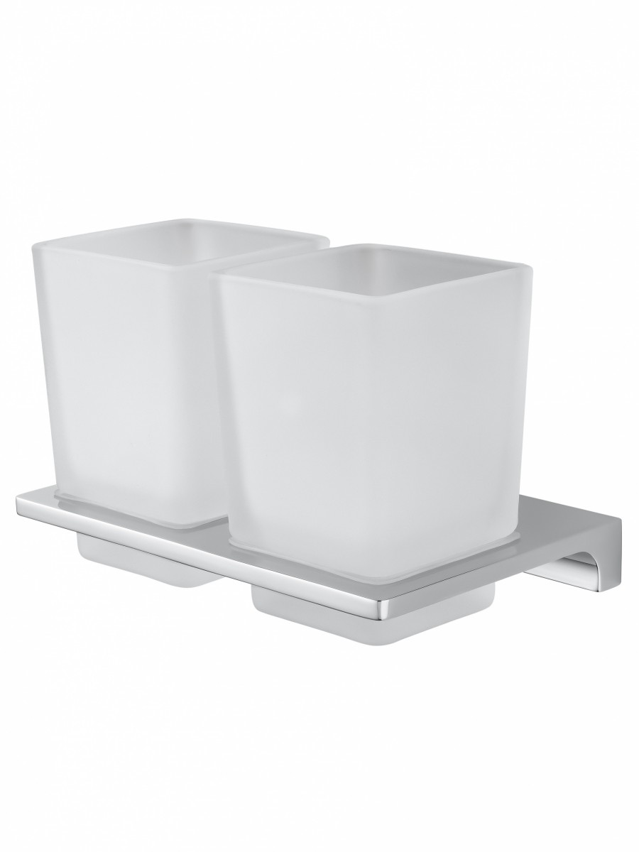 Стакан для ванной комнаты Wonzon&Woghand ECLIPSE WW-9128 (стекло матовое/хром) настенный