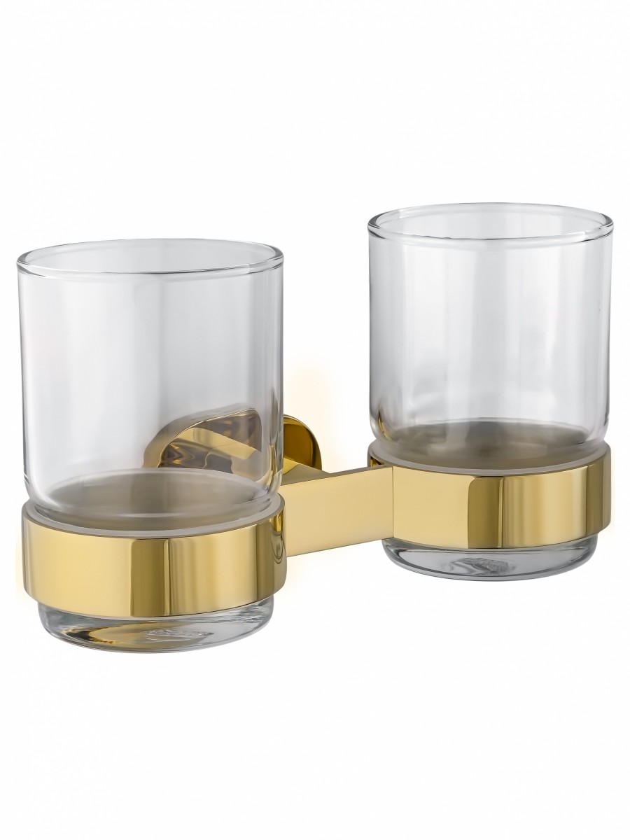 Стакан для ванной комнаты Wonzon&Woghand First WW-8428-LG (стекло матовое/золото) настенный