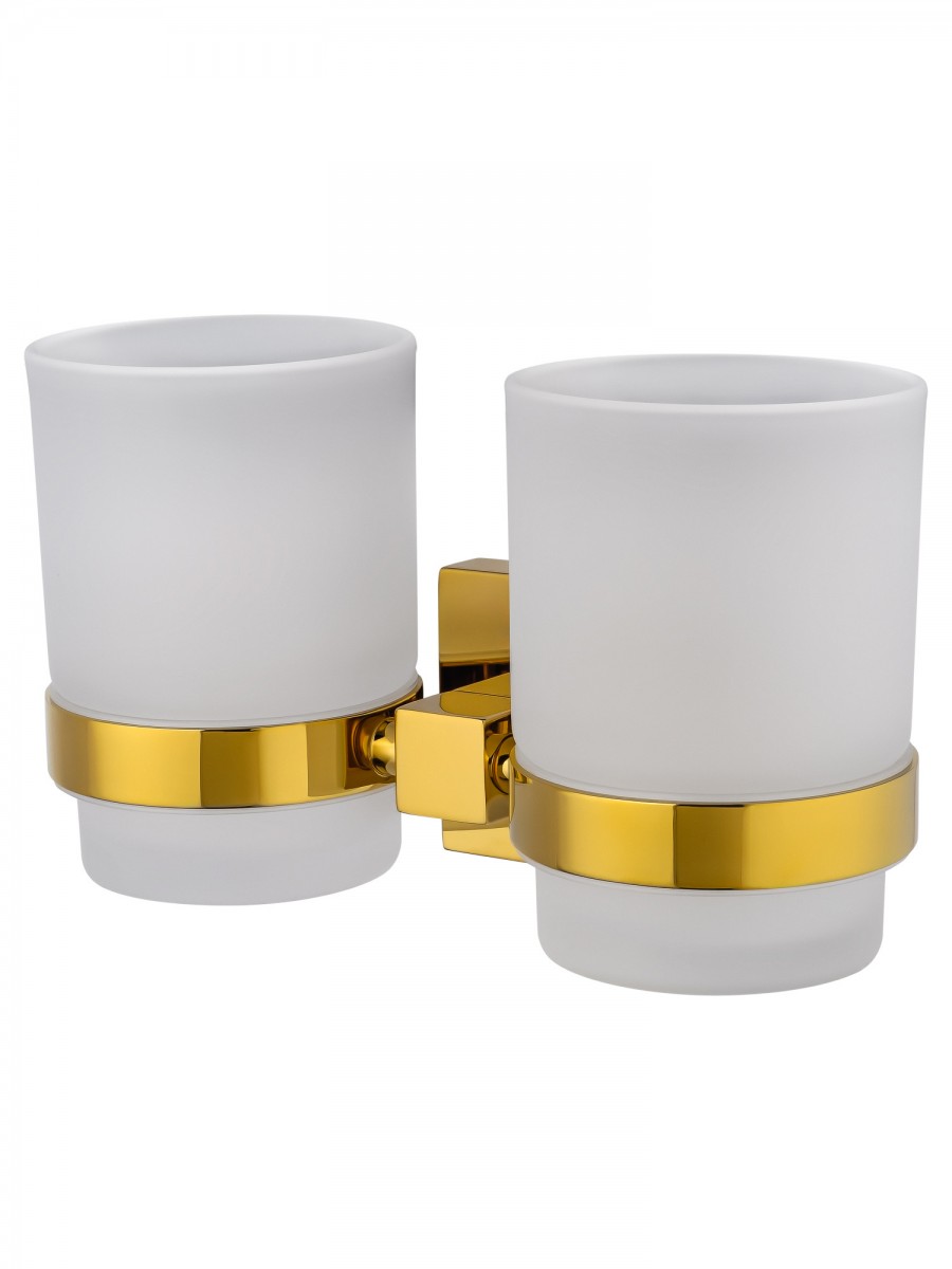 Стакан для ванной комнаты Wonzon&Woghand POLO WW-8928-DG (стекло матовое/тёмное золото) настенный