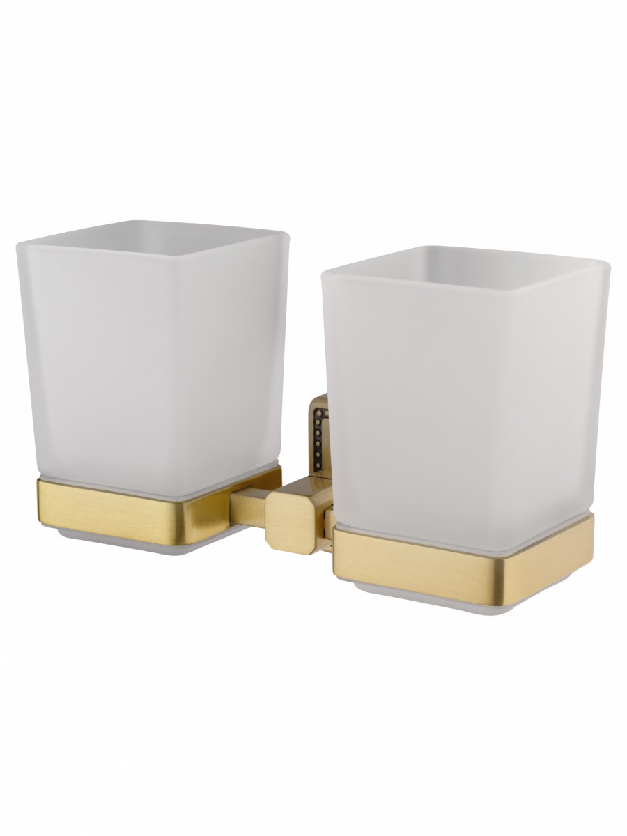 Стакан для ванной комнаты Wonzon&Woghand ROMA WW-7228 (стекло матовое/бронза) настенный