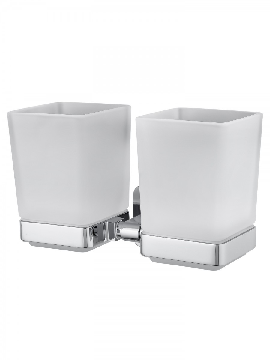 Стакан для ванной комнаты Wonzon&Woghand STILL WW-6628 (стекло матовое/хром) настенный