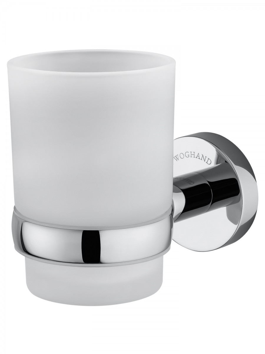 Стакан для ванной комнаты Wonzon&Woghand EASY WW-8121 (стекло матовое/хром) настенный