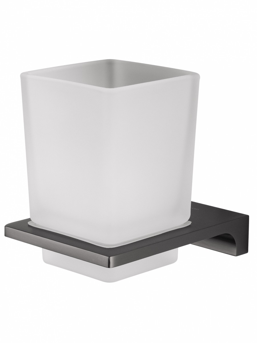 Стакан для ванной комнаты Wonzon&Woghand ECLIPSE WW-9121-BGM (стекло матовое/тёмное золото) настенный