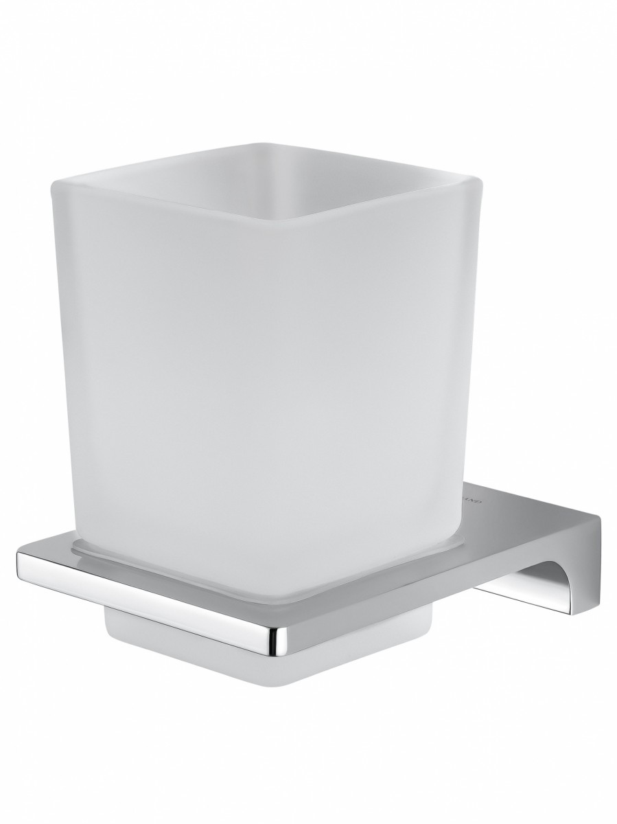 Стакан для ванной комнаты Wonzon&Woghand ECLIPSE WW-9121-CR (стекло матовое/хром) настенный