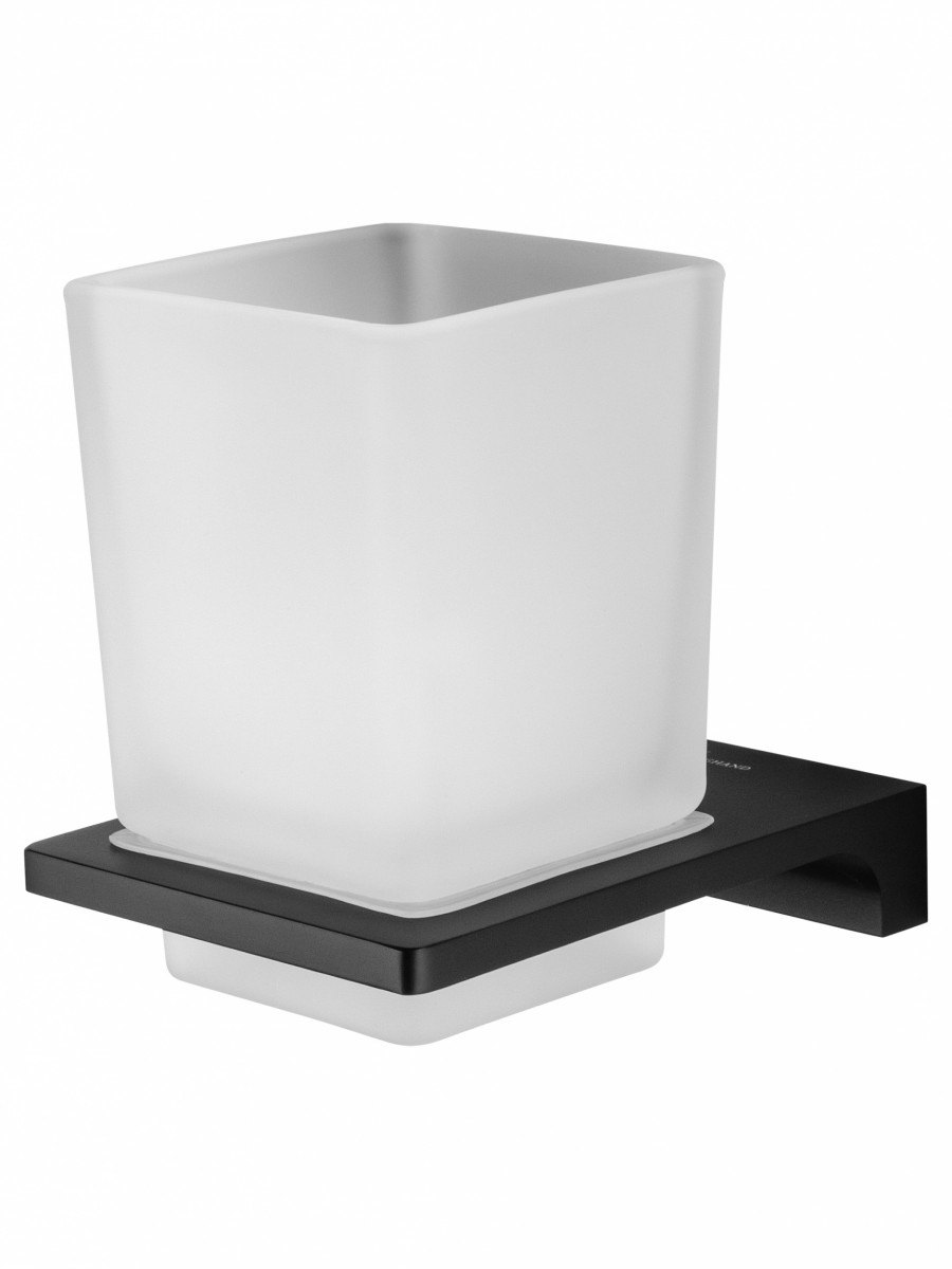 Стакан для ванной комнаты Wonzon&Woghand ECLIPSE WW-9121-BL (стекло матовое/чёрный) настенный