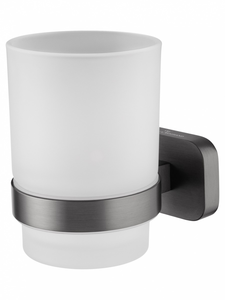 Стакан для ванной комнаты Wonzon&Woghand GRAFFITY WW-9321-BGM (стекло матовое/тёмный графит) настенный