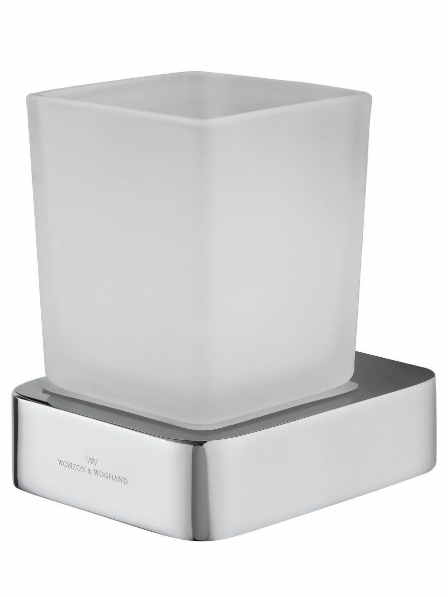 Стакан для ванной комнаты Wonzon&Woghand LOTTE WW-8321 (стекло матовое/хром) настенный