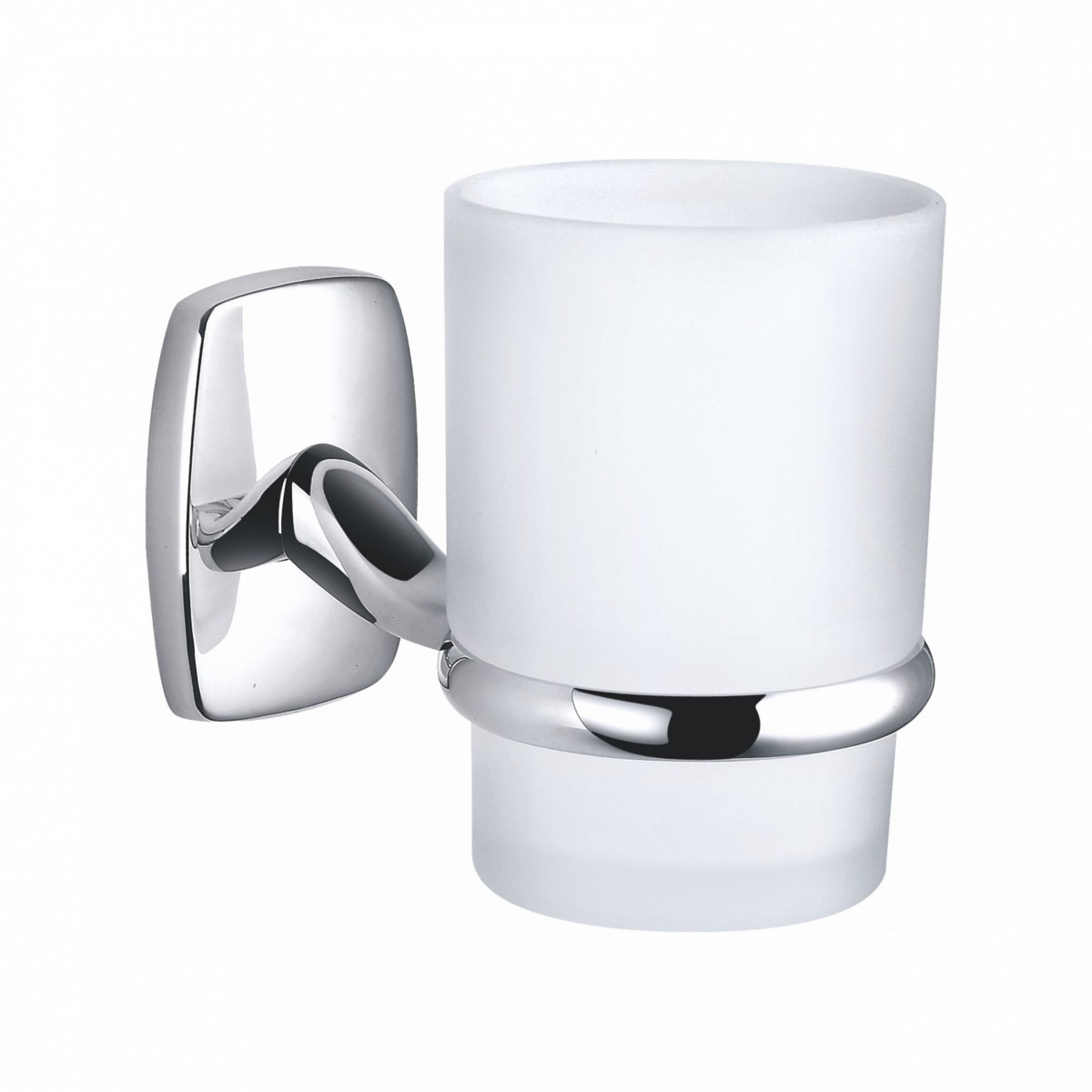 Стакан для ванной комнаты Wonzon&Woghand PORTO WW-1101 (стекло матовое/хром) настенный