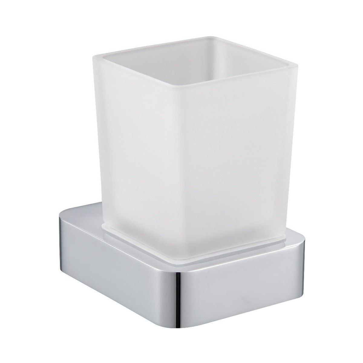 Стакан для ванной комнаты Wonzon&Woghand WW-9521 (стекло матовое/хром) настенный