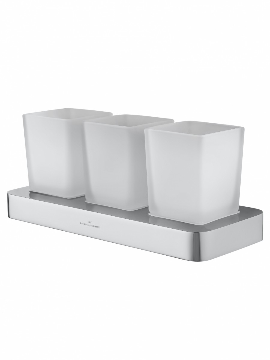 Стакан для ванной комнаты Wonzon&Woghand LOTTE WW-8338 (стекло матовое/хром) настенный