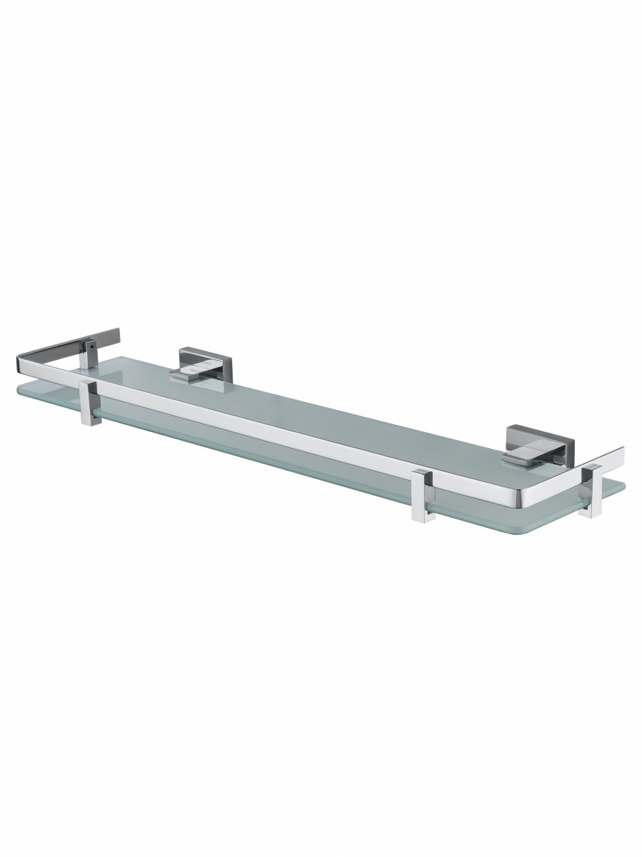 Стеклянная полка для ванной Wonzon & Woghand FLAT WW-9727 (хром)