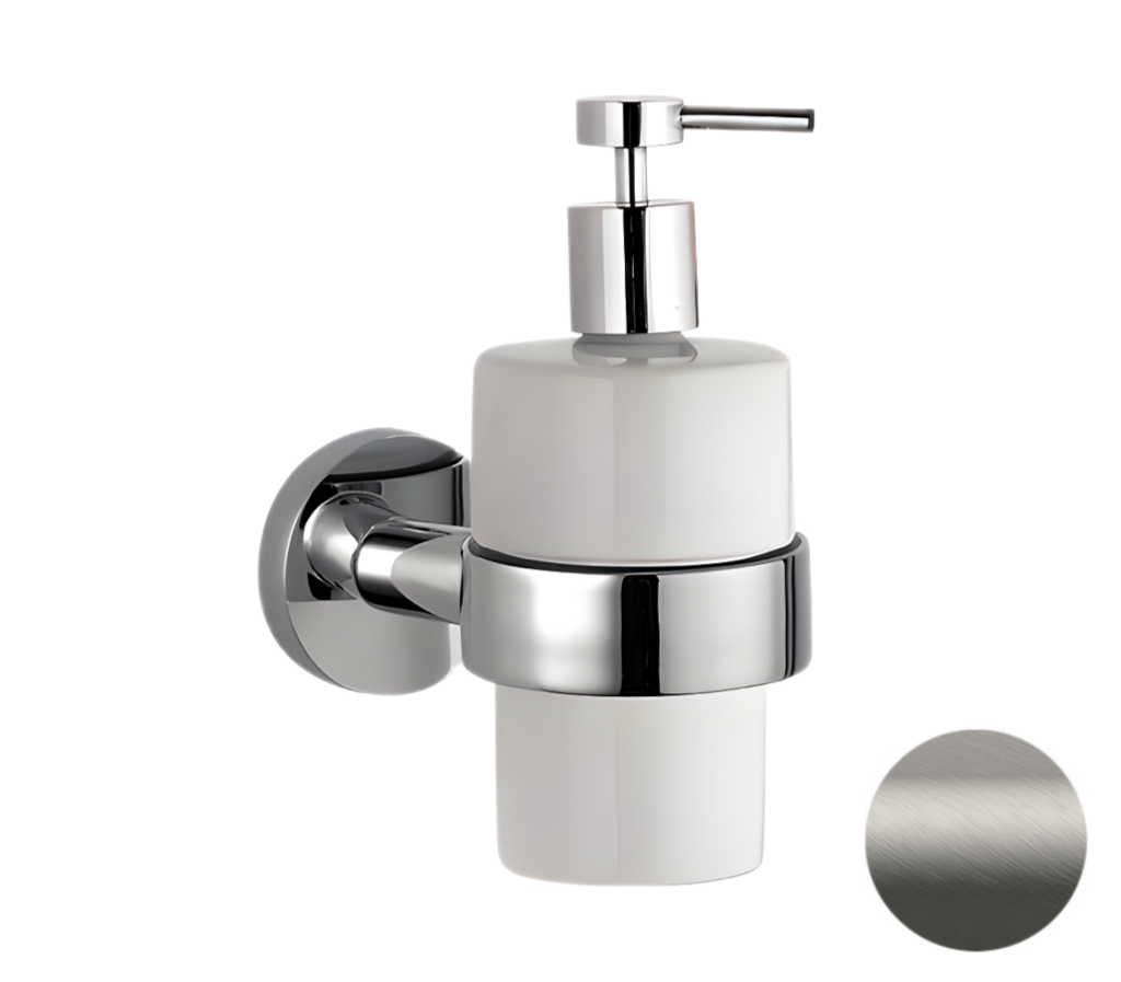 Дозатор Remer Guest GS13NPO (никель матовый брашированный/белый)