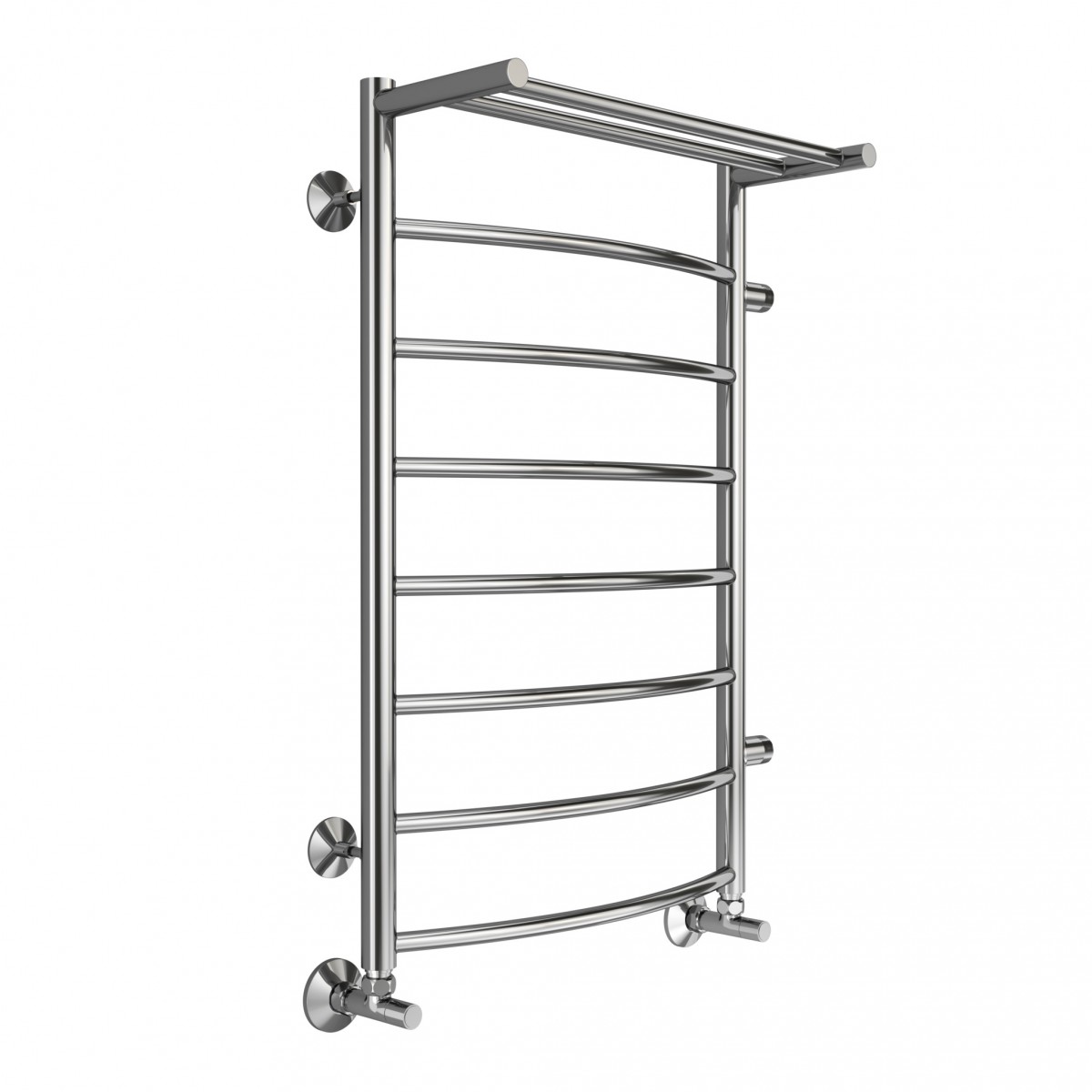 Водяной полотенцесушитель Terminus Классик П8 500*800 (хром) с полкой Боковое