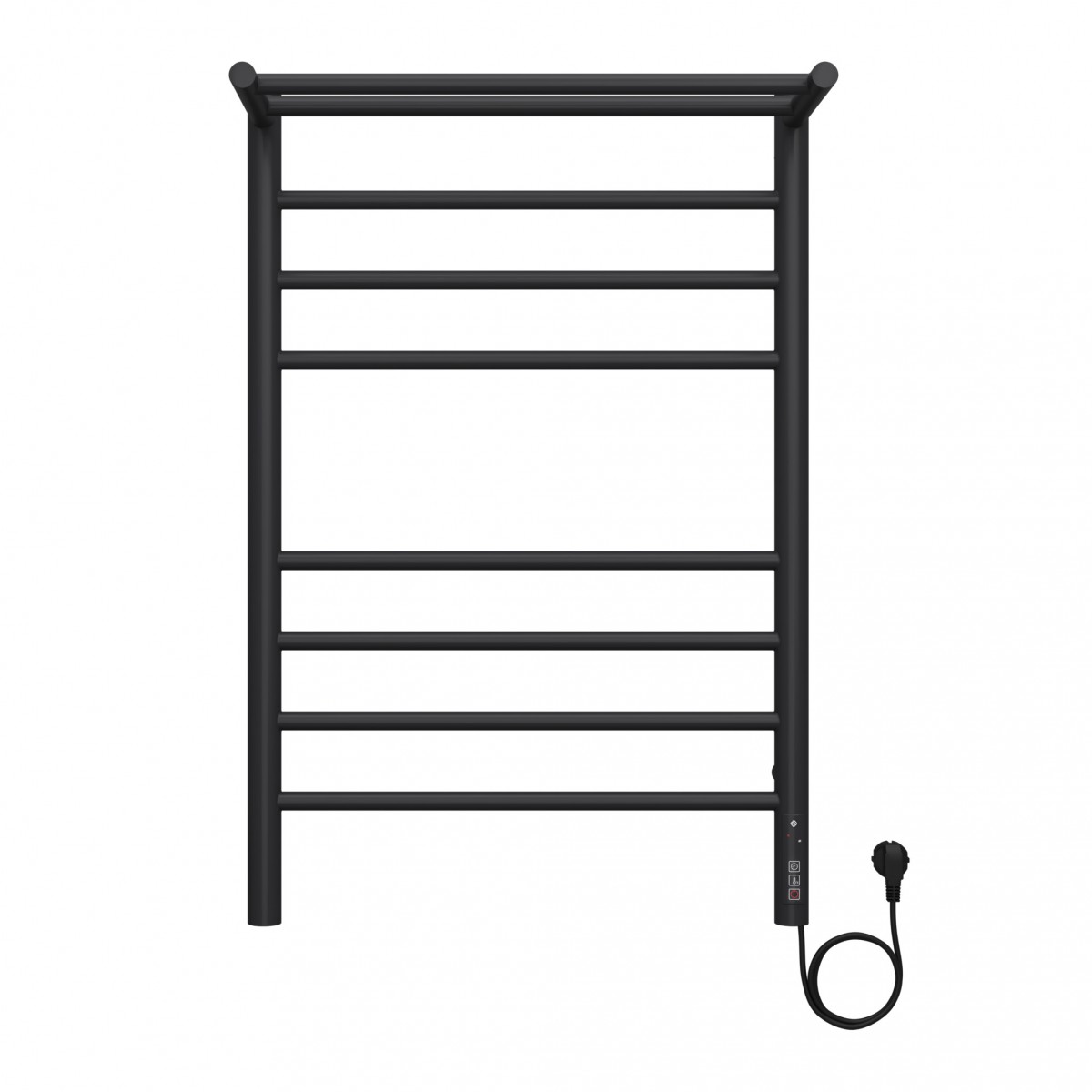 Электрический полотенцесушитель Terminus Аврора П8 500*800 мм (чёрный матовый) с полкой