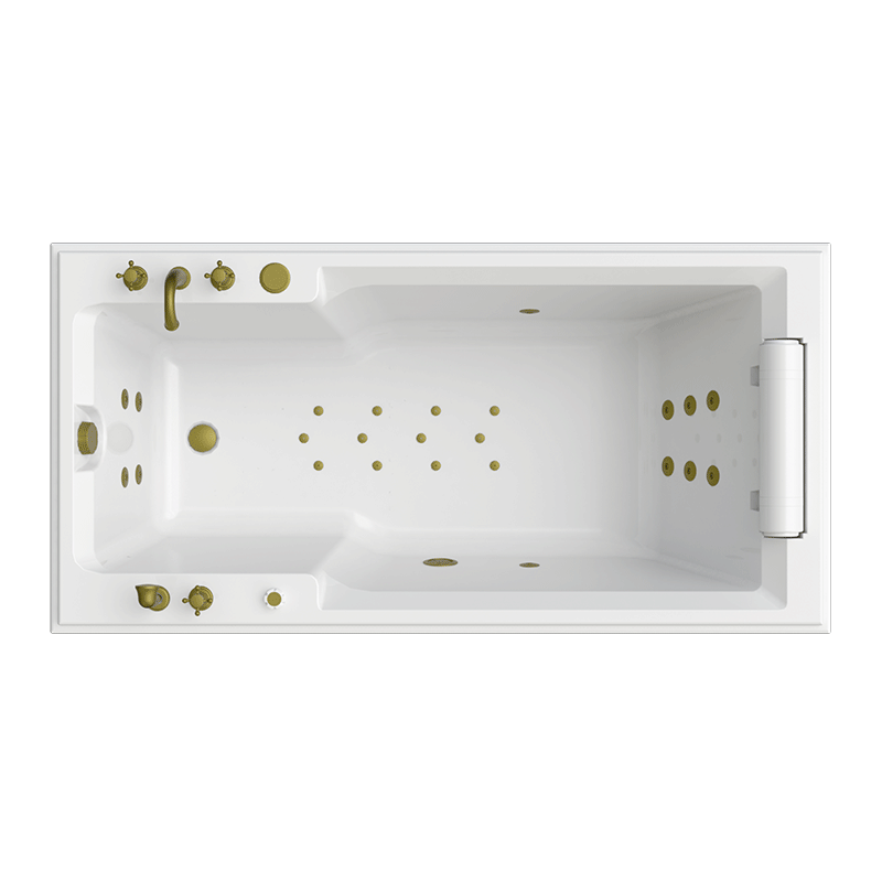 Ванна акриловая Radomir Fra Grande Русильон 180*90 см (белый/бронза) с каркасом