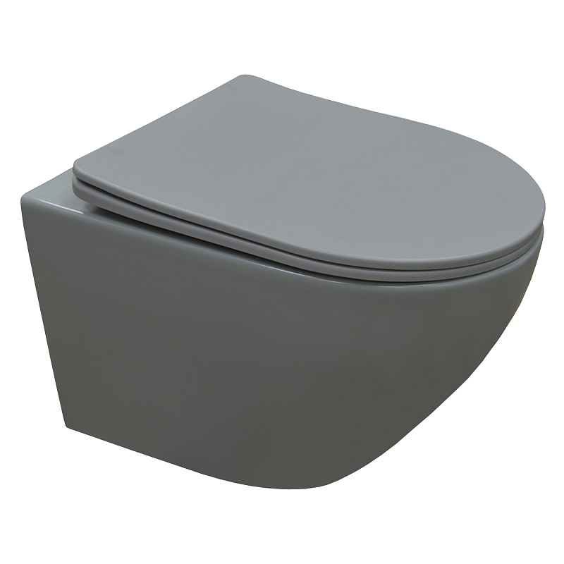 Подвесной унитаз Azario Grado AZ-0046 SP MDG безободковый (серый матовый)