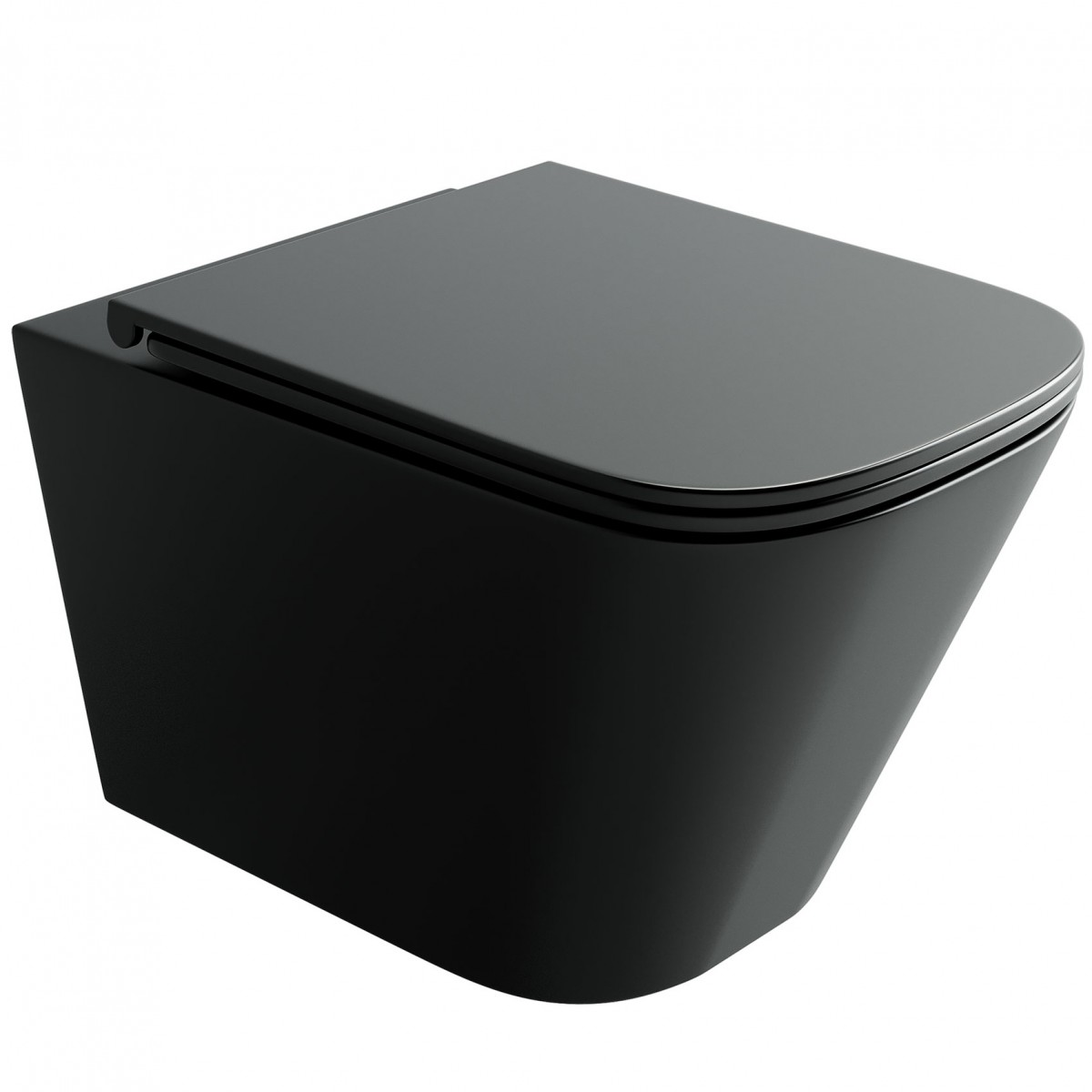 Подвесной унитаз Ceramica Nova Union CN4009TMB безободковый (чёрный матовый) смыв торнадо