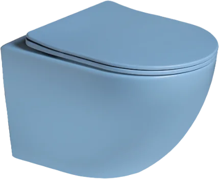 Подвесной унитаз SantiLine SL-5105 безободковый (голубой матовый)