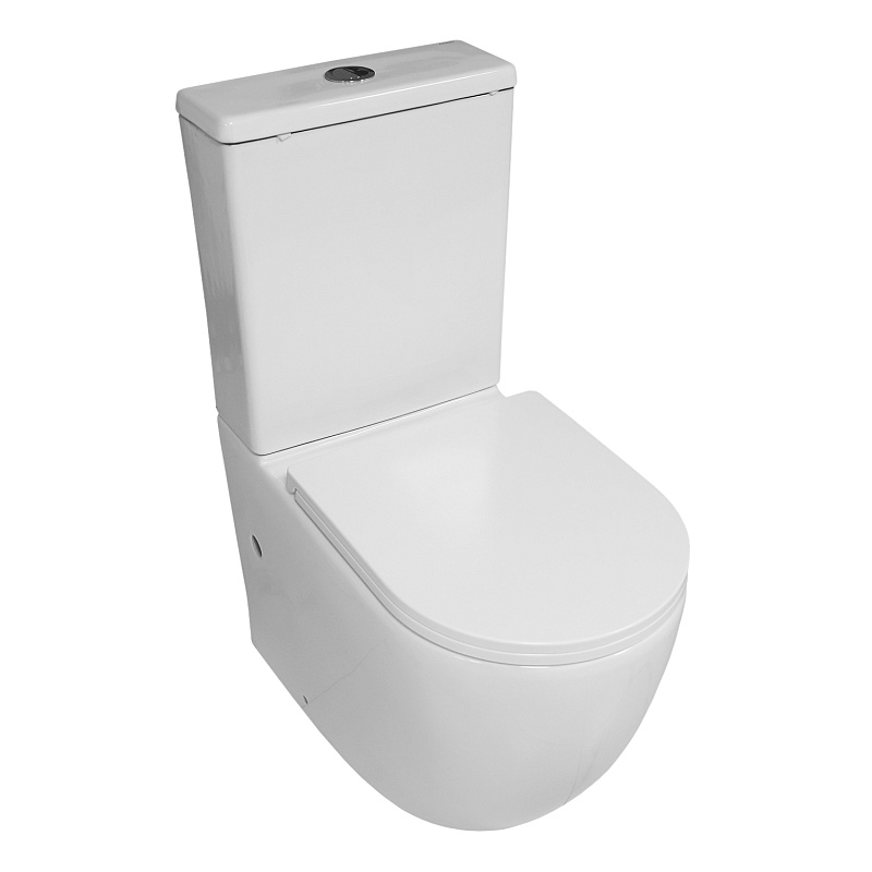 Унитаз-компакт Azario Blanco AZ-T003B-R безободковый (белый)
