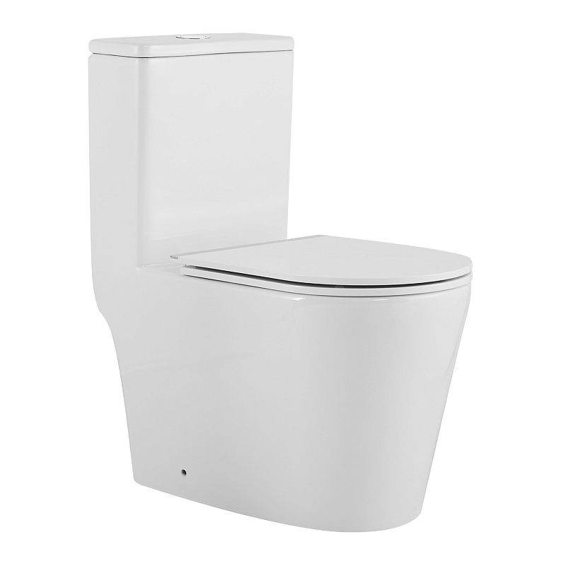 Унитаз-моноблок Azario Nimbus AZ-6080-AP безободковый (белый) смыв торнадо