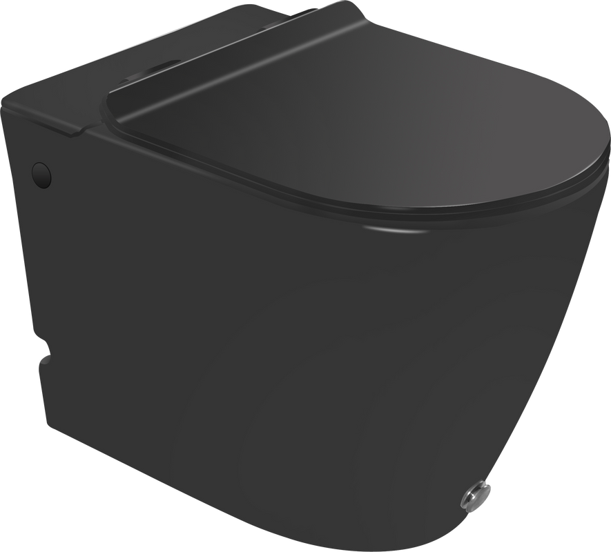 Приставной унитаз SantiLine SL-5030MB безободковый (чёрный матовый)