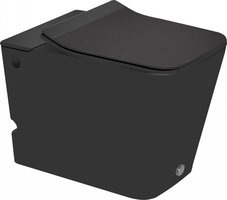 Приставной унитаз SantiLine SL-5033MB безободковый (чёрный матовый)