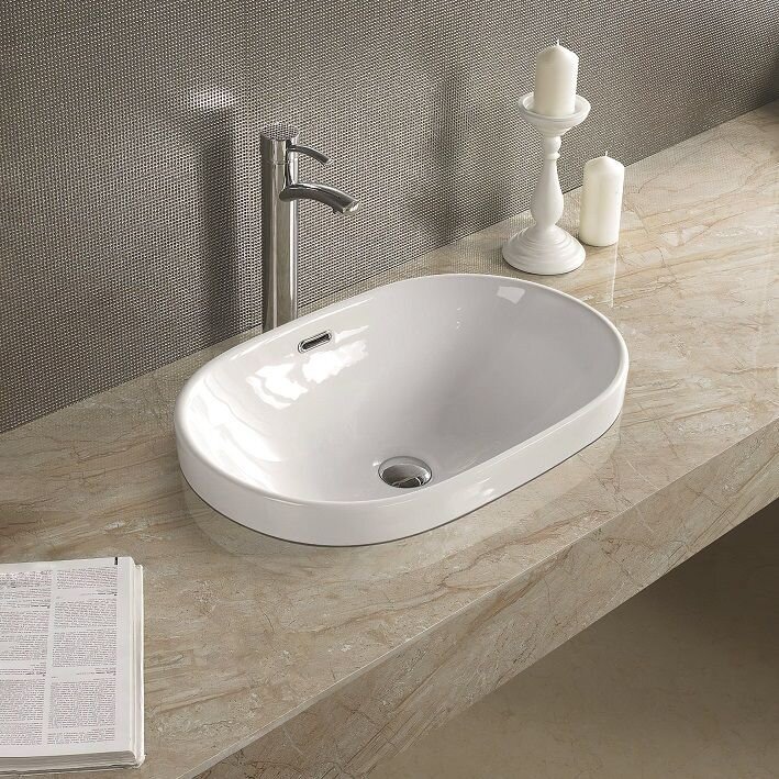 Раковина полувстраиваемая Art&Max AM-5006-C 610*400 мм (белый)