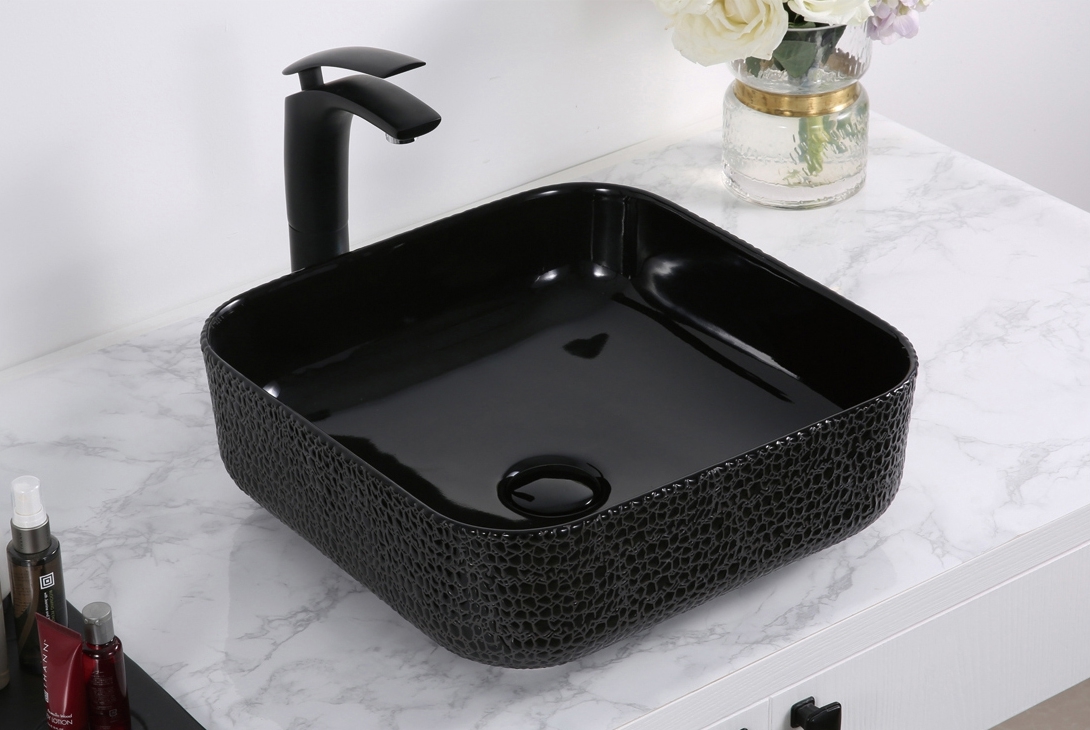 Раковина СeramaLux D1303H004 390*390 мм (черный)