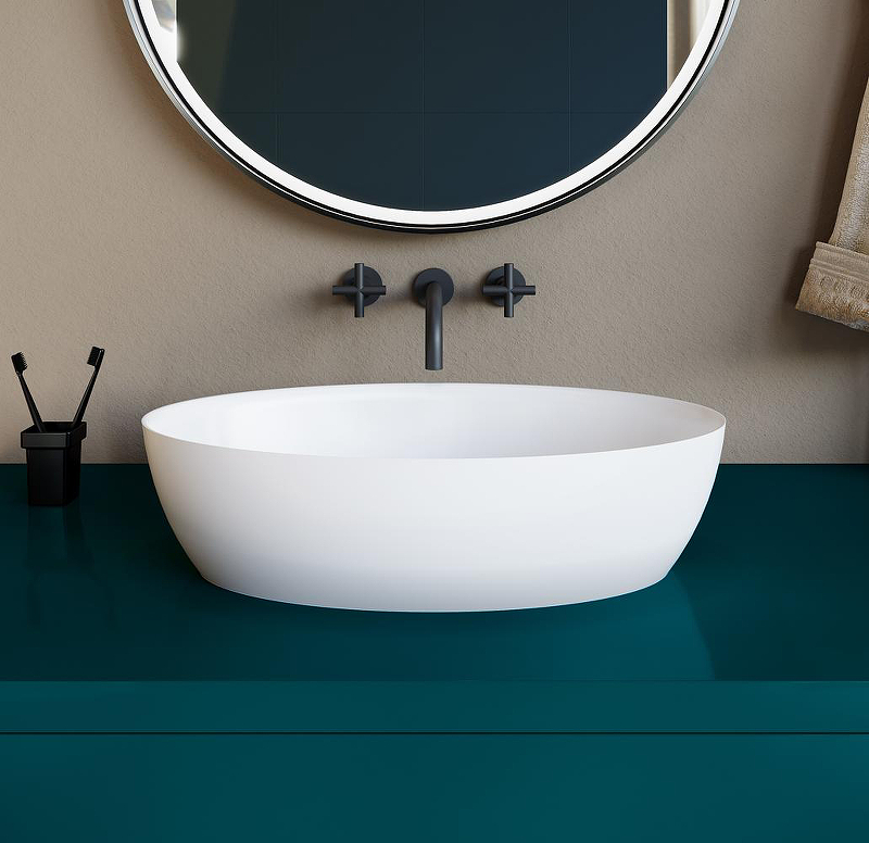 Раковина накладная Salini Alda 110621M S-Stone 580*350 мм (белый матовый)