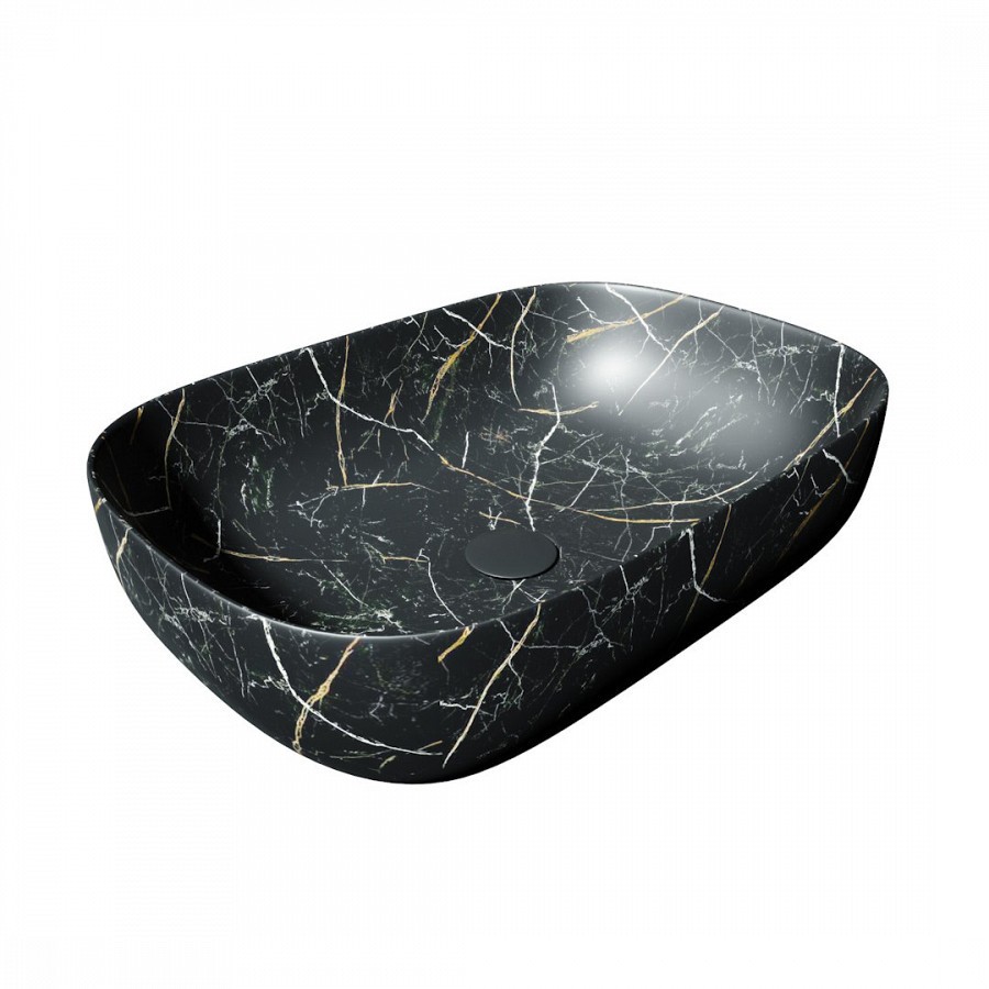Раковина накладная Alpen Elegant ALP2450399 610*400 мм (чёрный мрамор)