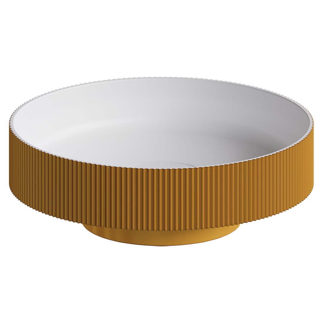 Раковина накладная Boheme Sole Corian 801-R-G 400*400 мм (золото)
