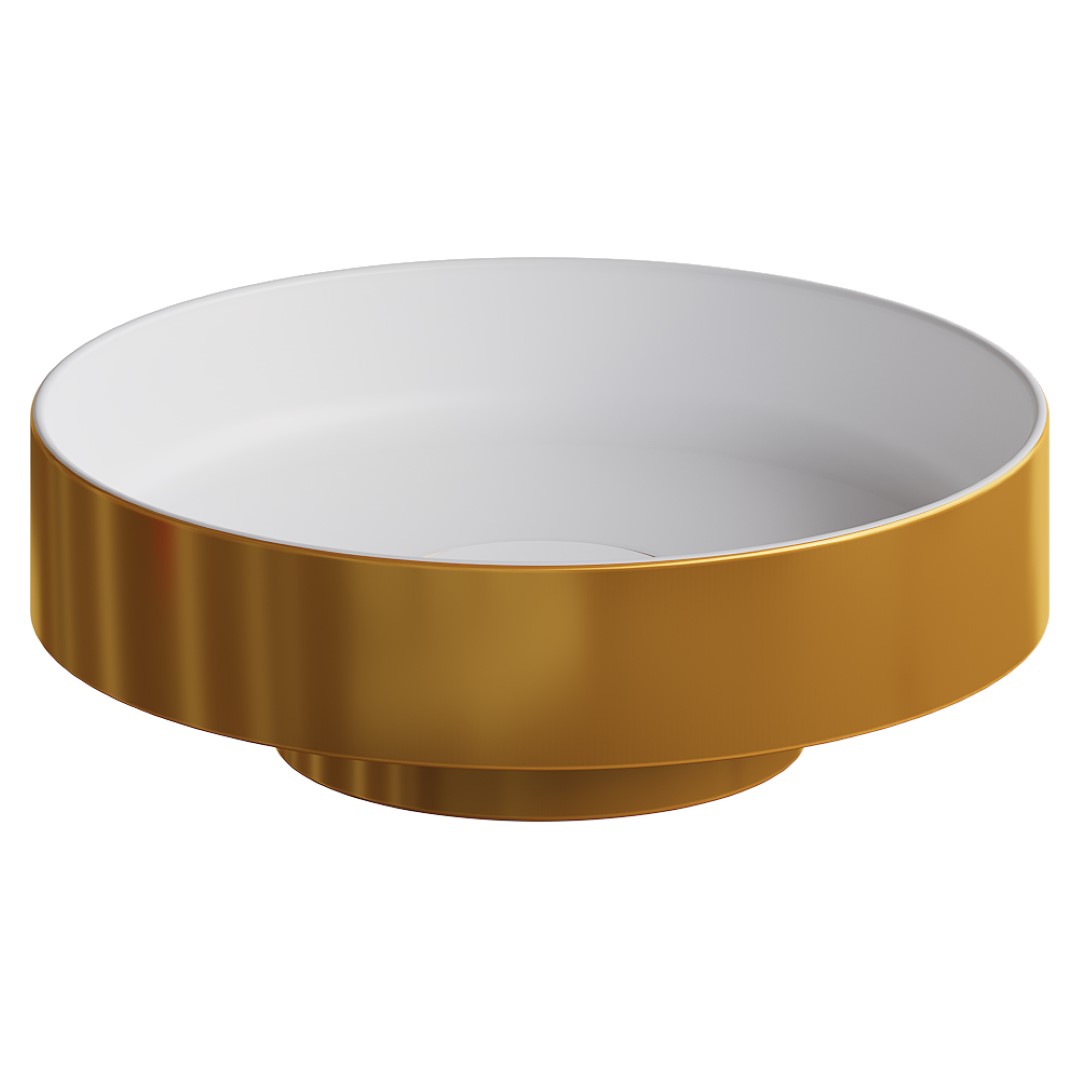 Раковина накладная Boheme Sole Corian 801-G 400*400 мм (золото)