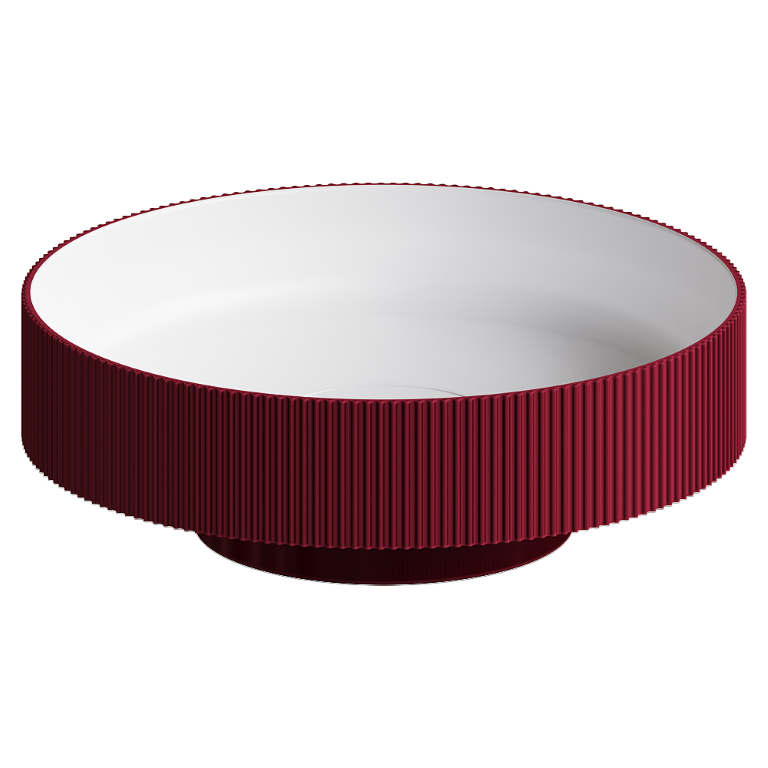 Раковина накладная Boheme SOLE Corian 801-R-BUR 400*400 мм (бургунди)