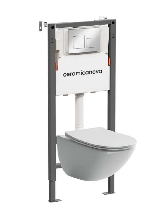 Комплект унитаза с инсталляцией Ceramica Nova Balance CN1905_121002CH (цвет клавиши хром)