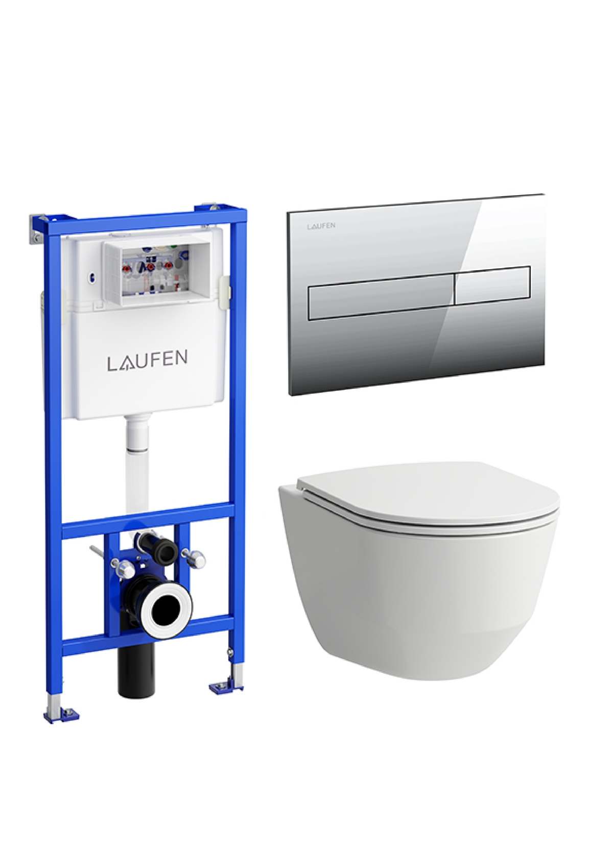 ПЭК Laufen Pro 8.6996.6.000.000.R подвесной унитаз + инсталляция + кнопка +  сиденье