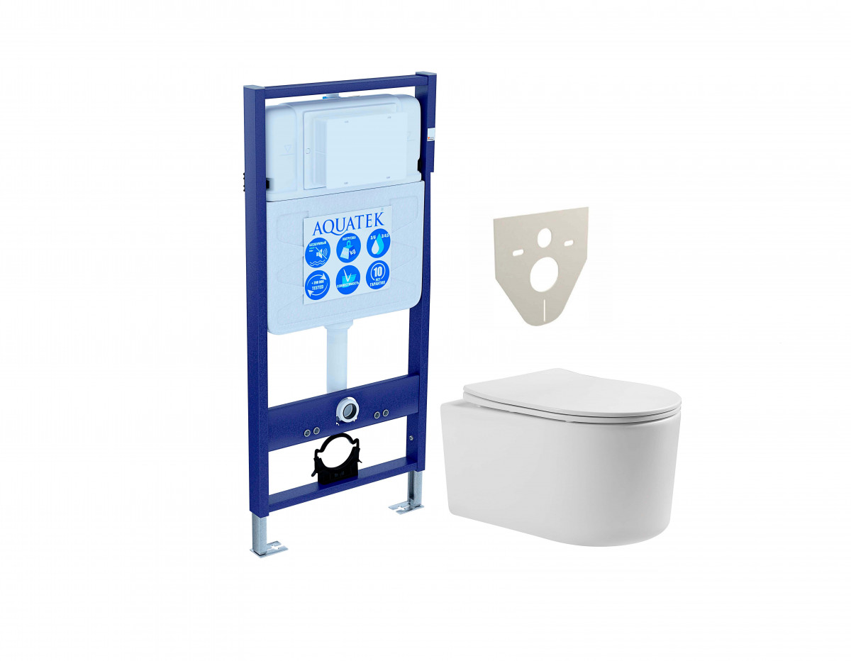 Комплект унитаза с инсталляцией Aquatek Мия SET AQUATEK МИЯ