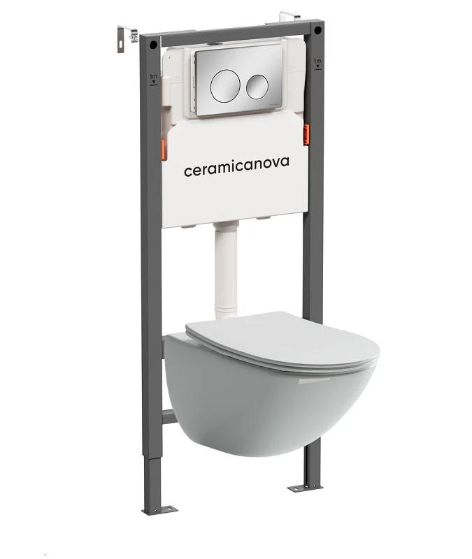 Комплект унитаза с инсталляцией Ceramica Nova Balance CN1905_121001CH (цвет клавиши хром)