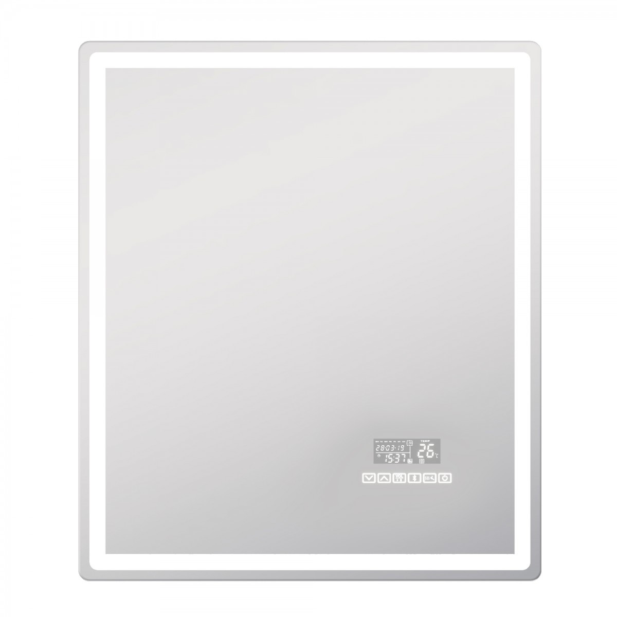 Зеркало Vigo Geometry Media 60 044 600*700 мм (LED,часы, дата)