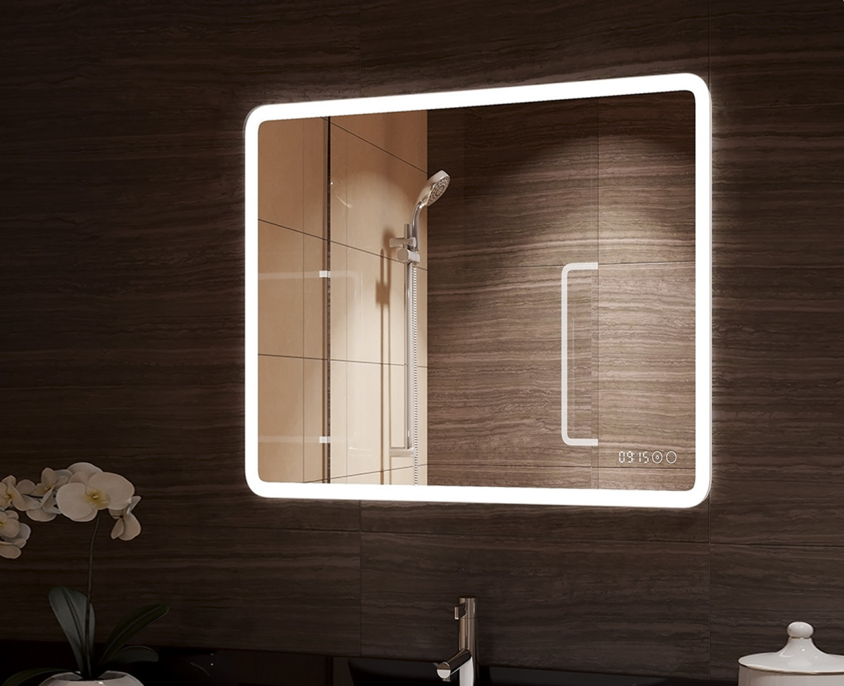 Зеркало Континент Demure ЗЛП769 800*600 мм (LED, часы, подогрев)