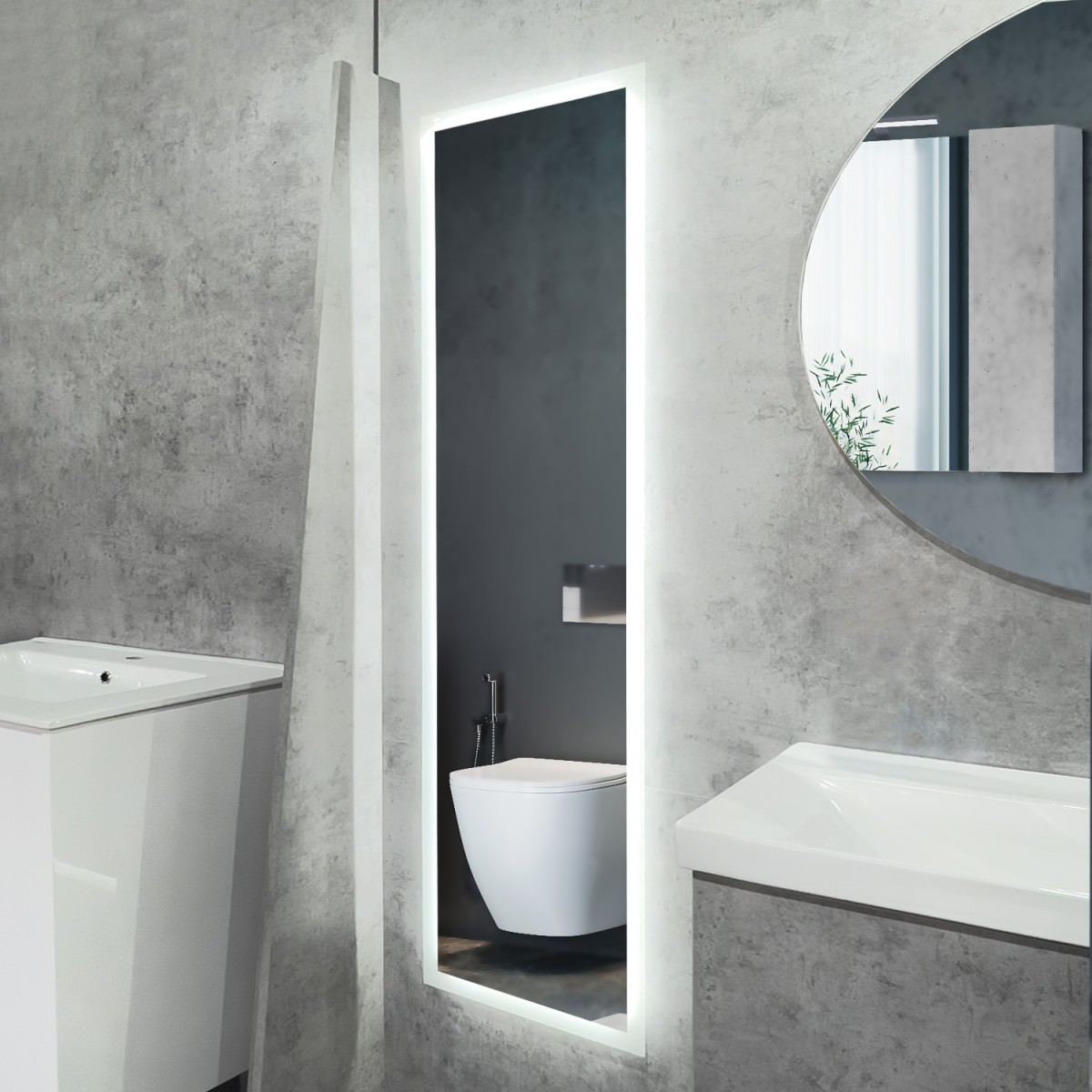 Зеркало Comforty Люпин 00-00014248 440*1580 мм (LED)
