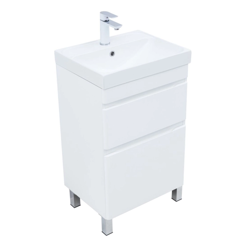 Тумба под раковину Aquanet Слим 346041 50 см (белый сатин) напольная
