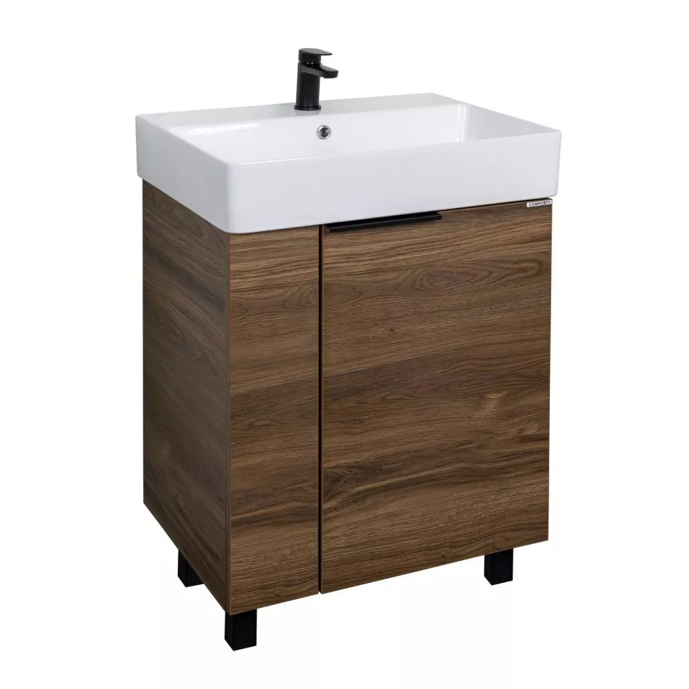 Тумба с раковиной Comforty Асти 60Н 00-00022668CF (дуб тёмно-коричневый) напольная