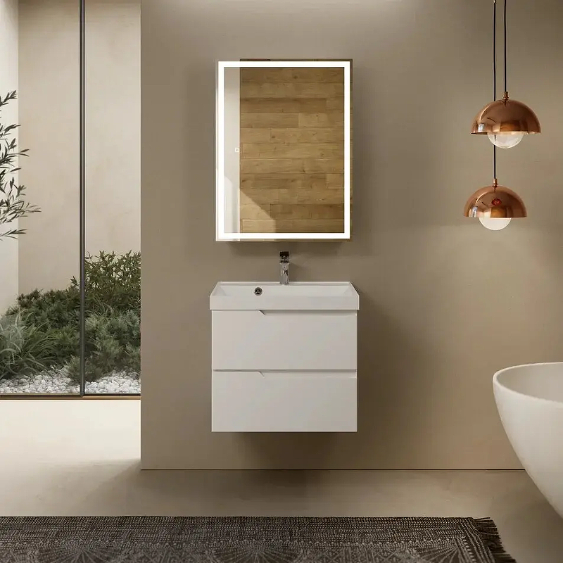 Тумба с раковиной AQUAme S3 AQM900360WH 60 см (белый) подвесная