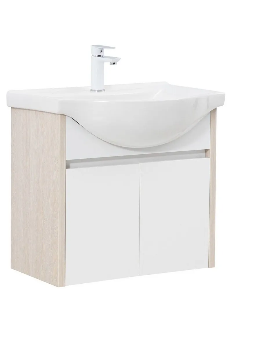 Тумба под раковину Aquanet Сидней 345123 65 см (дуб атланта/белый) подвесная