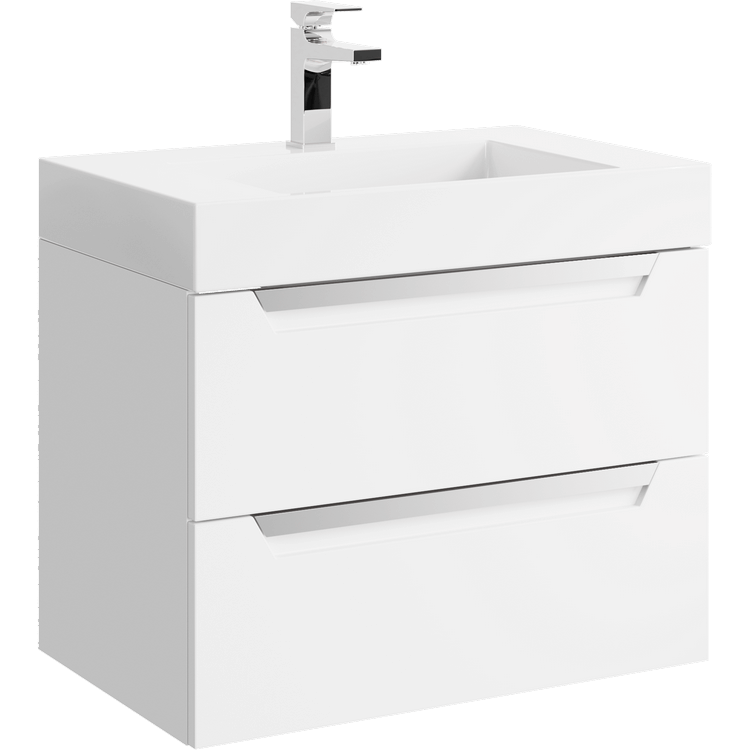 Тумба под раковину Aqwella Cube CUB0107W 70 см (белый) подвесная