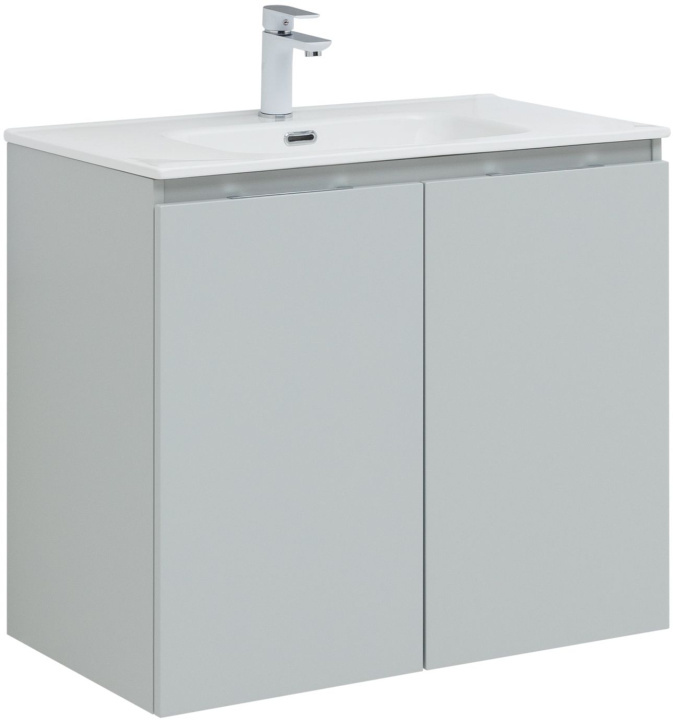 Тумба под раковину Aquanet Алвита New 303903 70 см (серый) 2 дверцы, подвесная