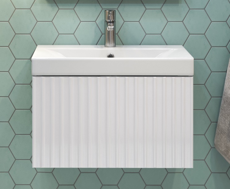 Тумба под раковину   Velvex Compo 60 см (белый) 1 ящик, подвесная